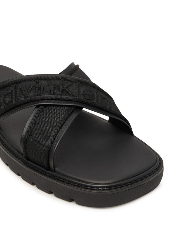 Calvin Klein Calvin Klein Pantoletten Sq Molded Sandal Xcross Wb HM0HM02101 Schwarz