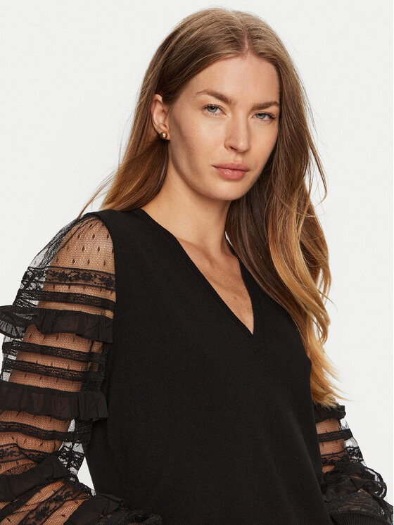 TWINSET TWINSET Džemper haljina 241TP3530 Crna Regular Fit