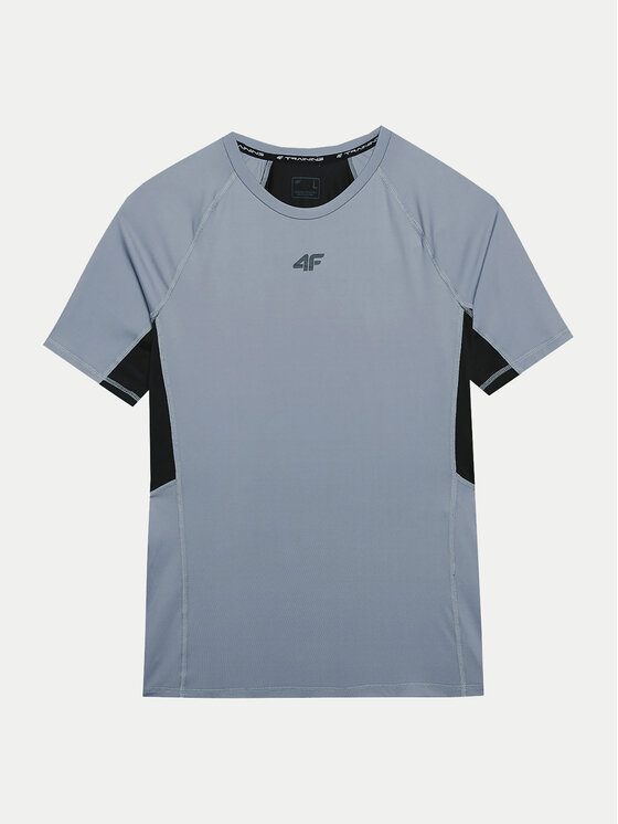 4F 4F Тениска от техническо трико 4FWSS24TFTSM700 Сив Slim Fit