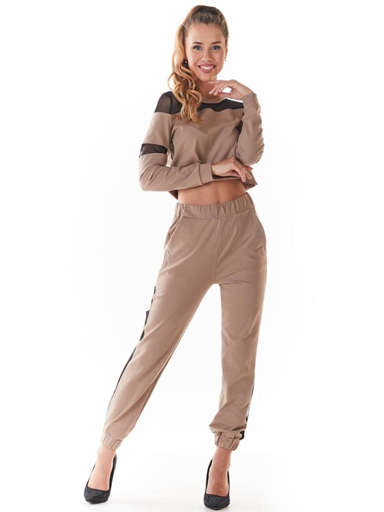 Infinite You Infinite You Bluzka M237 Beżowy Basic Fit