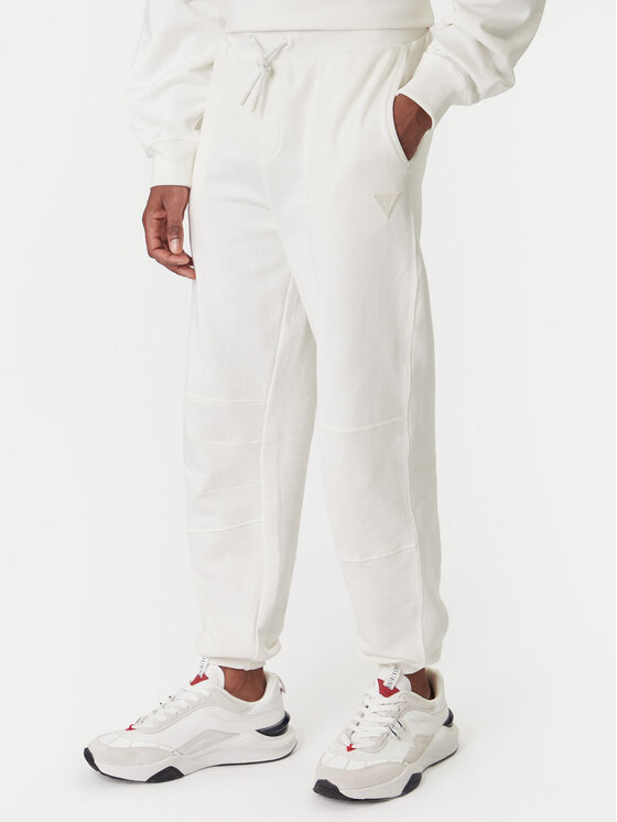 Guess Pantaloni trening Z6RB03 K9YI1 Alb Regular Fit