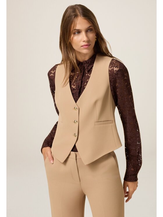 Oltre Oltre Giacca di transizione L007R000060N012 Crema Slim Fit