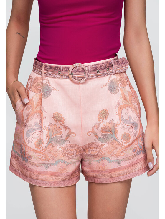 Ombre Ombre Szorty materiałowe OW-ST-E0022 Różowy Regular Fit