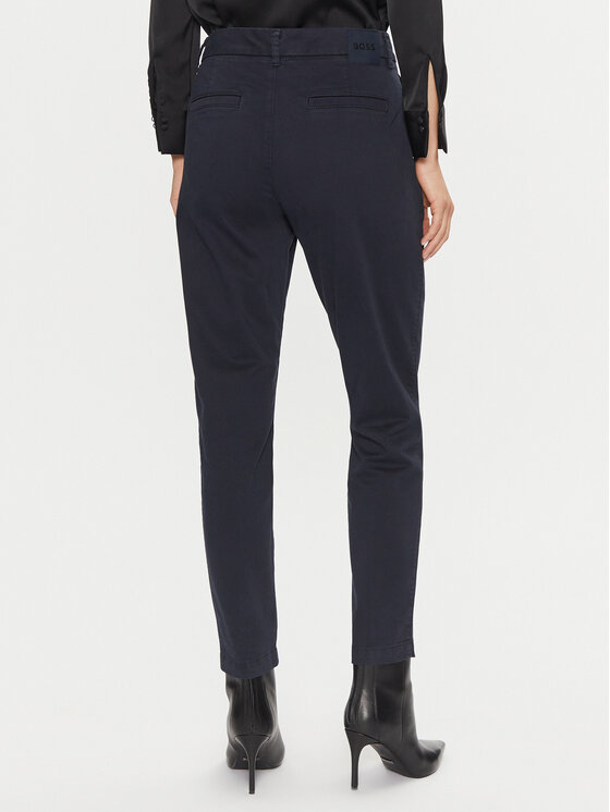 BOSS BOSS Hlače iz tkanine C_Tachini2-D 50508675 Mornarsko modra Regular Fit