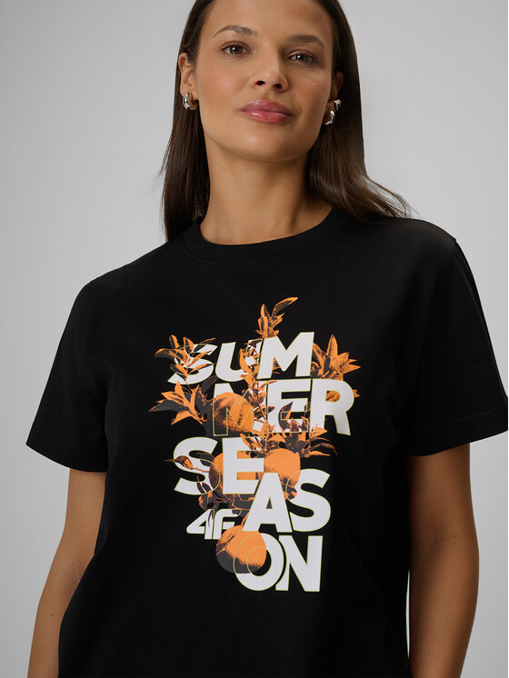 4F 4F T-Shirt BEACHWEAR Czarny Boxy Fit