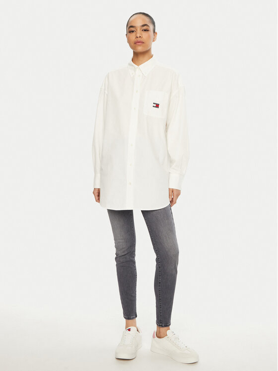 Tommy Jeans Tommy Jeans Košile DW0DW19357 Bílá Oversize