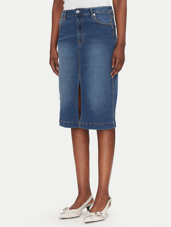 Silvian Heach Silvian Heach Fustă de blugi Quofoy GPP25403LO Bleumarin Regular Fit
