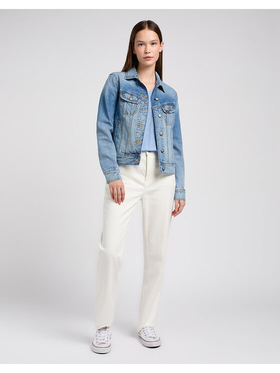 Lee Lee Kurtka jeansowa RIDER JACKET Niebieski Regular Fit
