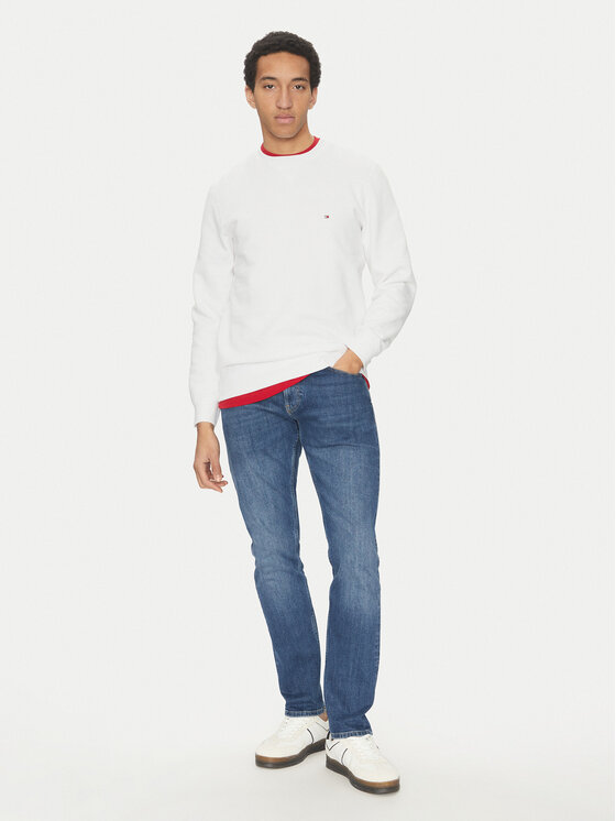 Tommy Hilfiger Tommy Hilfiger Majica dugih rukava Essential MW0MW37232 Bijela Regular Fit