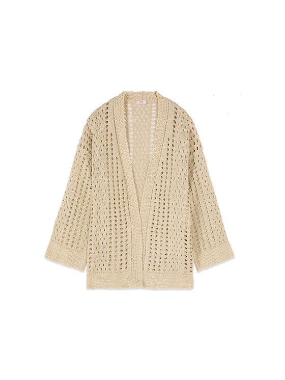 Oltre Oltre Sweter M578E001973N008 Złoty Baggy Fit