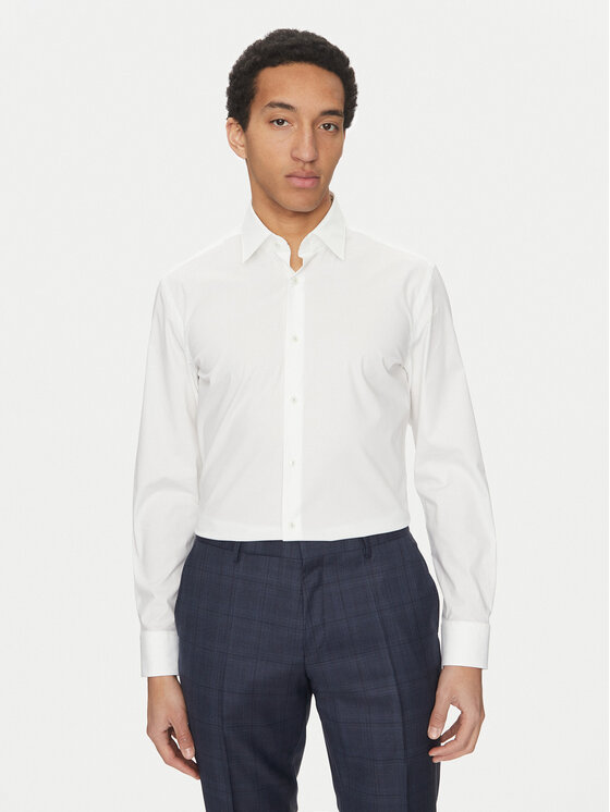 BOSS BOSS Krekls Hank 50532804 Balts Slim Fit