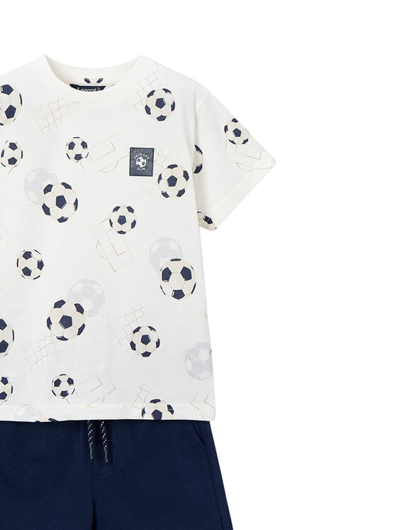 Mayoral Mayoral Комплект тишърт и панталонки 3607 Бял Regular Fit