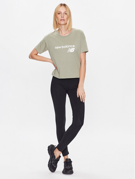 New Balance New Balance T-Shirt Stacked WT03805 Zielony Relaxed Fit