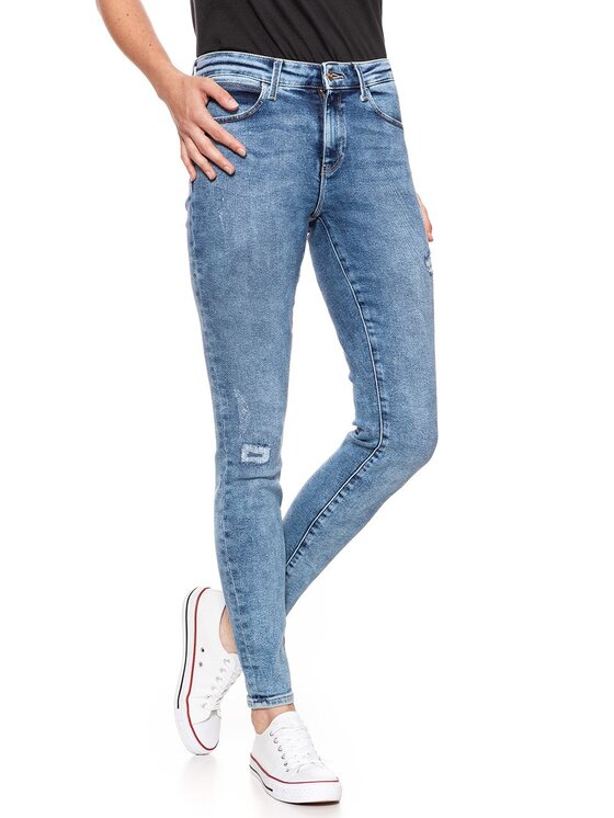 Wrangler Wrangler Jeansy SKINNY Niebieski Skinny Fit