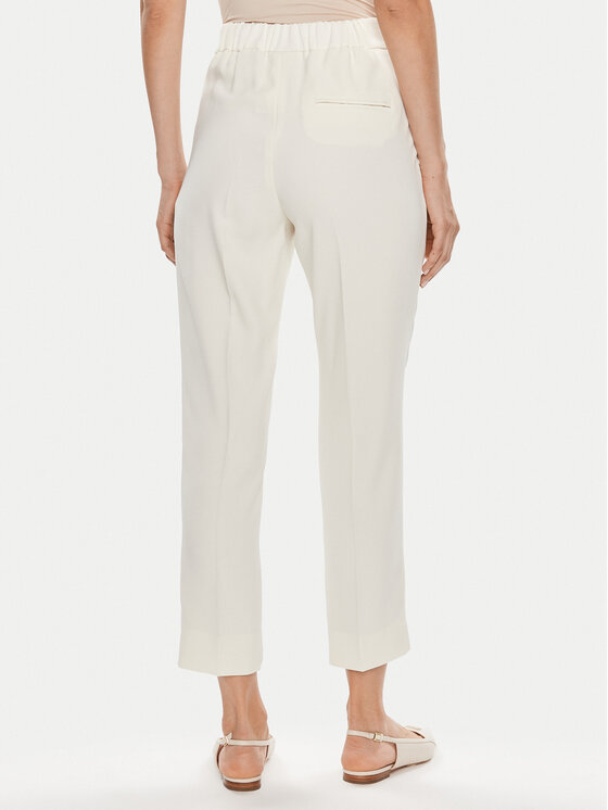 Marella Marella Pantaloni din material Izabel 31310511200 Écru Regular Fit