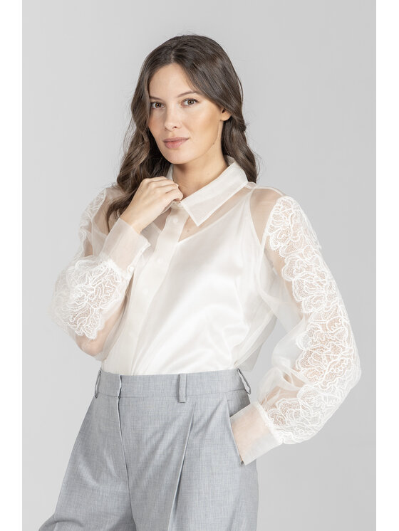 Deni Cler Milano Deni Cler Milano Koszula T-DC-1442-F2-80-11-1 Kremowy Regular Fit