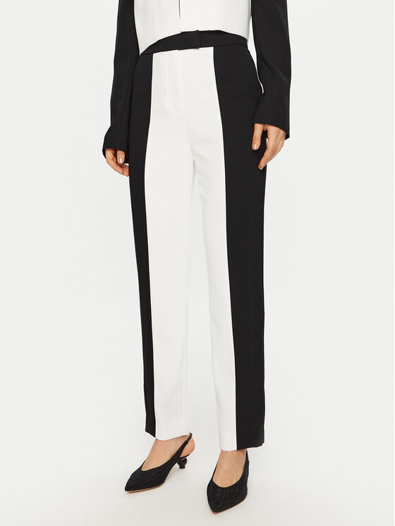 KARL LAGERFELD KARL LAGERFELD Pantaloni din material A1W10125 Alb Slim Fit