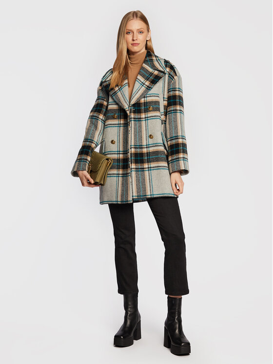 PINKO Pinko Płaszcz wełniany Cassandra 1G18CK 7638 Kolorowy Regular Fit