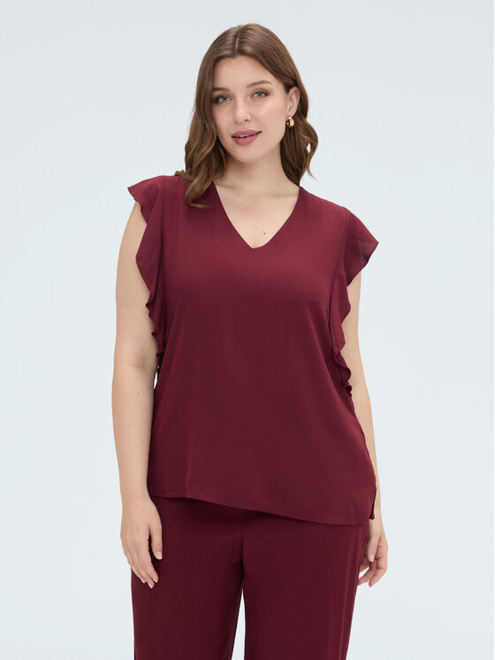 Fiorella Rubino Fiorella Rubino Top D009T000267N036 Bordowy Regular Fit