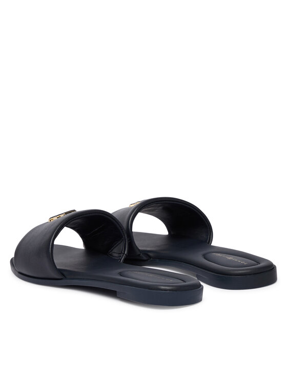 Tommy Hilfiger Tommy Hilfiger Šlepetės Th Logo Hardware Leather Mule FW0FW09292 Tamsiai mėlyna