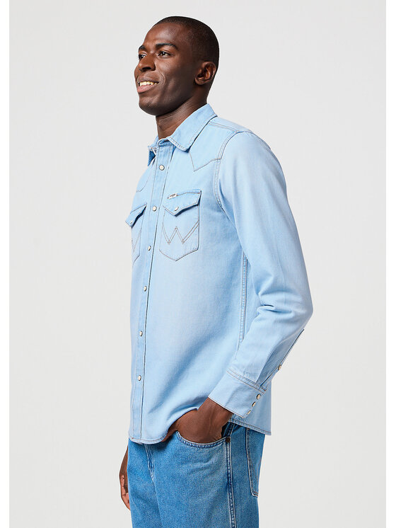 Wrangler Wrangler Camicia WESTERN SHIRT Blu Regular Fit
