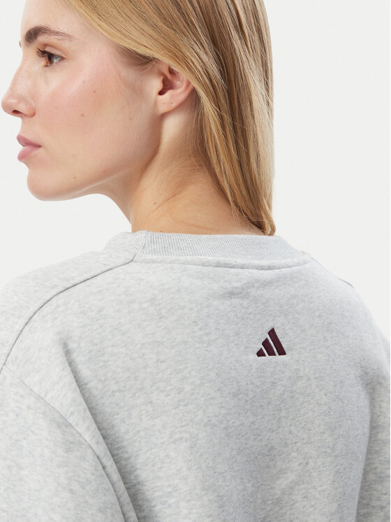 adidas adidas Mikina Adidas Damskie 3-Stripes Crew KU0328 Sivá Loose Fit