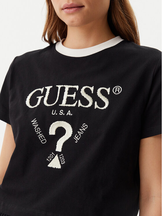 Guess Guess T-shirt V5GI18 I3Z14 Crna Regular Fit