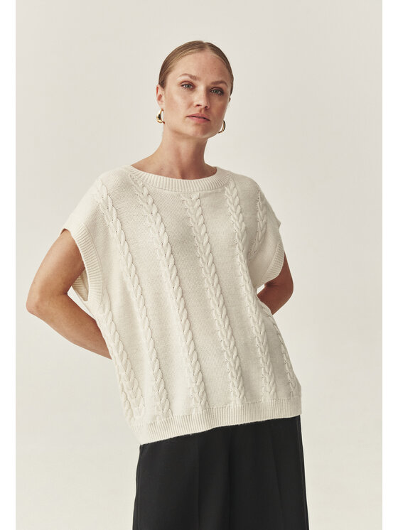 TATUUM Tatuum Kamizelka HELLA Écru Loose Fit