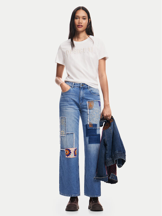 Desigual Desigual Jeansy Mila 24WWDD97 Niebieski Straight Fit