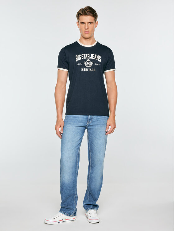 BIG STAR BIG STAR T-Shirt BERNO Granatowy Basic Fit