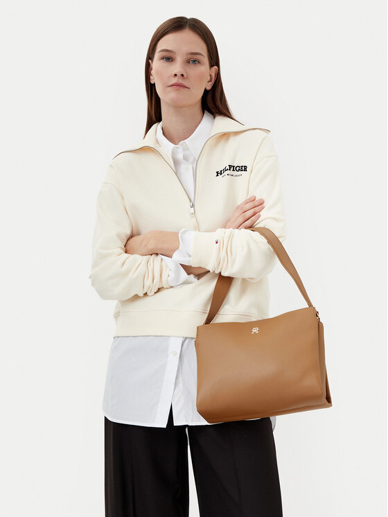 Tommy Hilfiger Tommy Hilfiger Torebka Th Legacy Med Satchel AW0AW17173 Brązowy