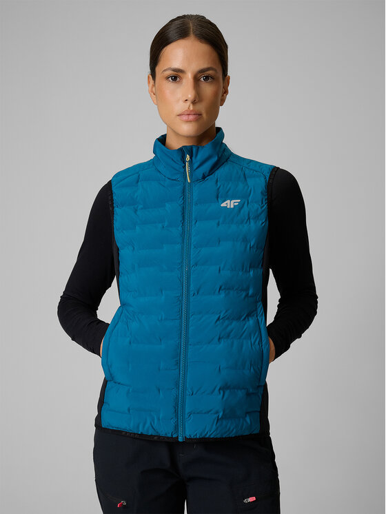 4F 4F Kamizelka TREKKING Turkusowy Slim Fit