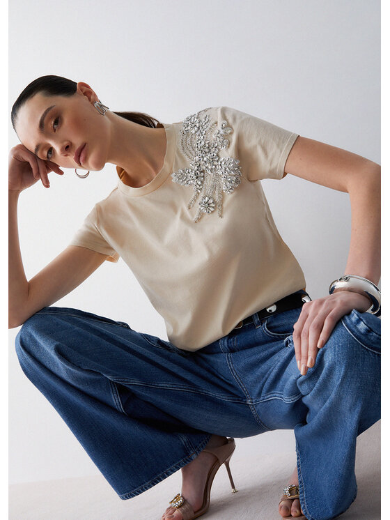 Liu Jo Liu Jo T-shirt CA6010J3868L9089 Beige Regular Fit