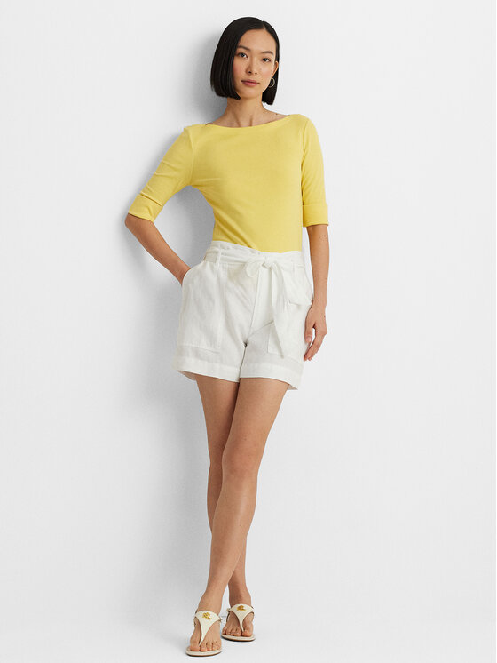 LAUREN RALPH LAUREN Lauren Ralph Lauren Šortky z materiálu 200862093001 Bílá Relaxed Fit