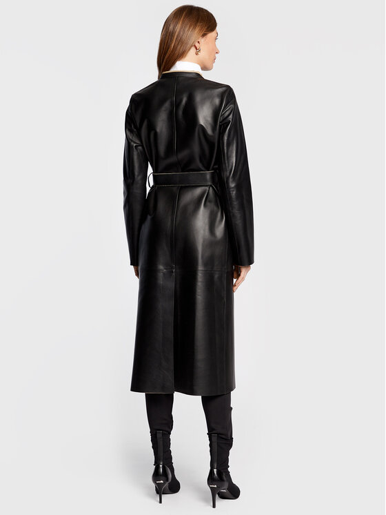Calvin Klein Calvin Klein Płaszcz przejściowy Contrast K20K204544 Czarny Regular Fit