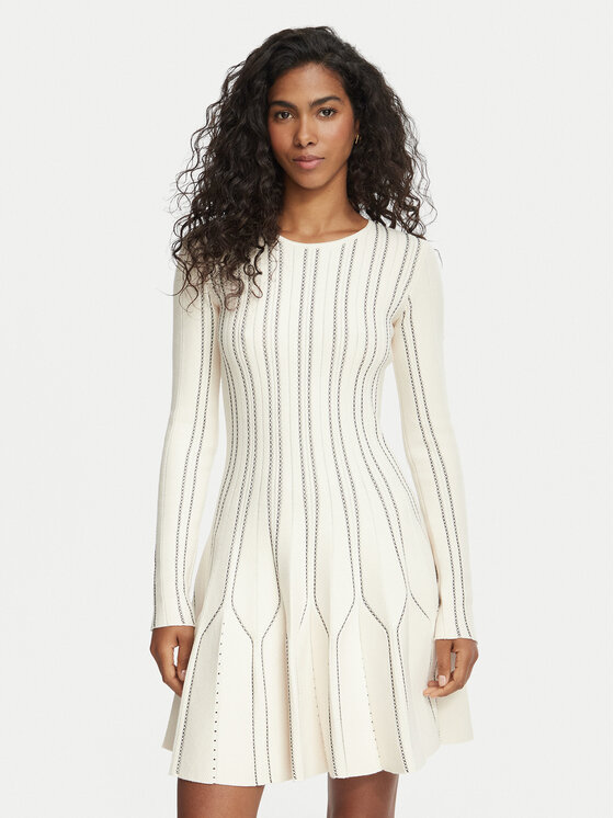 Elisabetta Franchi Elisabetta Franchi Úpletové šaty AM-39Q-67E2-V590 Krémová Fitted Fit