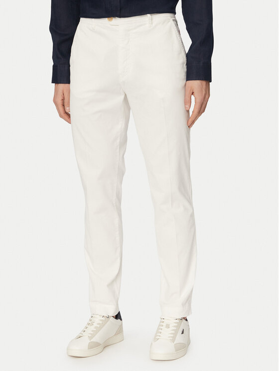 Aeronautica Militare Pantaloni din material 261PA1711UCT04292 Alb Regular Fit