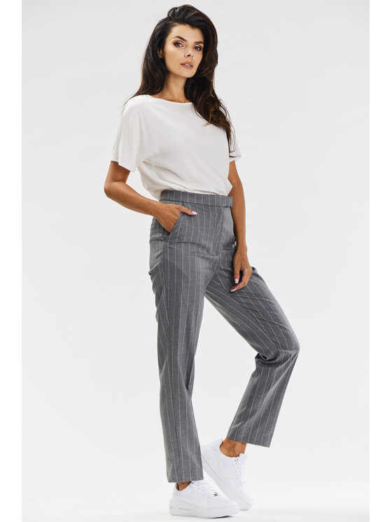 Awama Awama Spodnie damskie A678 Szary Basic Fit