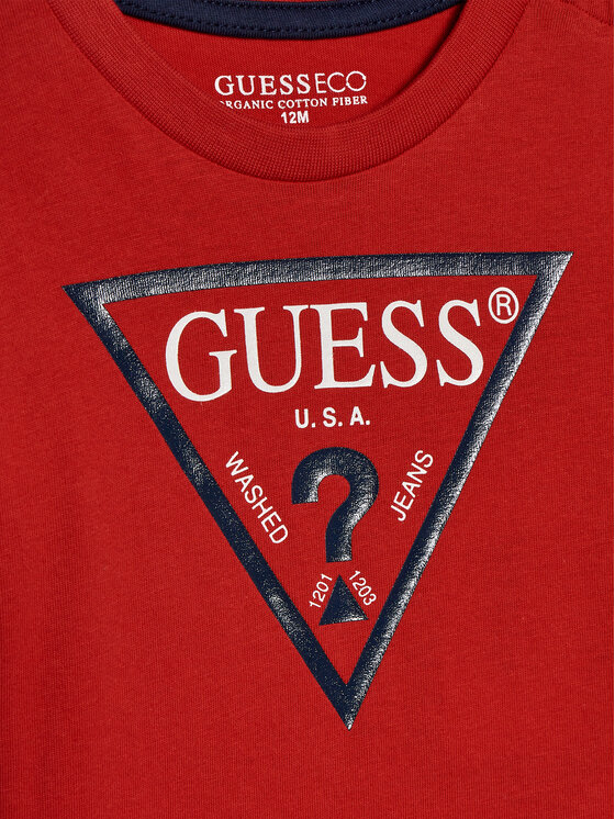 Guess Guess Bluzka N84I24 K8HM0 Czerwony Regular Fit