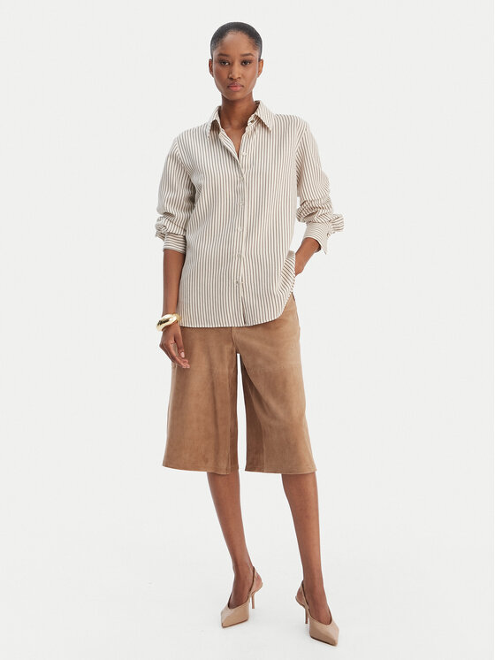Marella Marella Bőrnadrág Scoglio 2613431021 Bézs Relaxed Fit