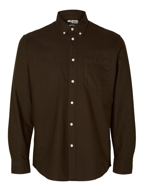 Selected Homme Selected Homme Koszula 16077359 Brązowy Regular Fit