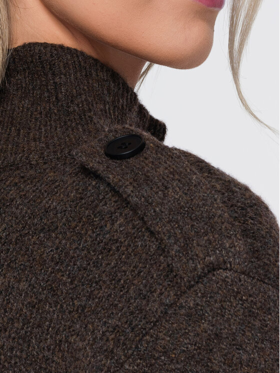 Ombre Ombre Sweter OW-SW-E0018 Brązowy Regular Fit