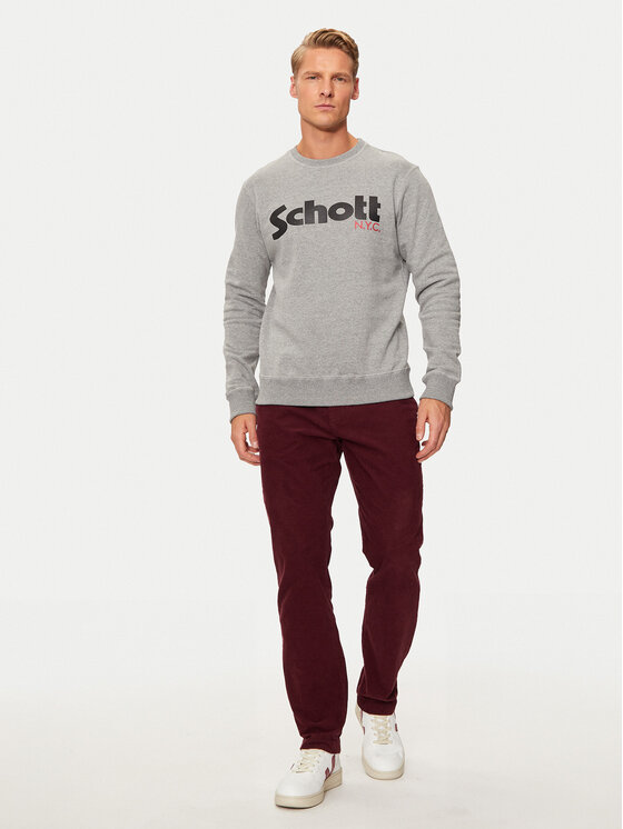 Schott NYC Schott NYC Bluza SWCREW Szary Regular Fit