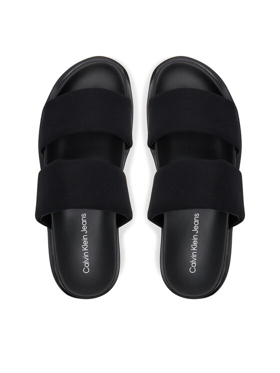 Calvin Klein Jeans Calvin Klein Jeans Klapki Flat Molded Dbl Bar Sandal Cv YM0YM01222 Czarny