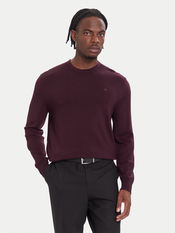 Calvin Klein Calvin Klein Svetr LV04LB305G Bordó Regular Fit
