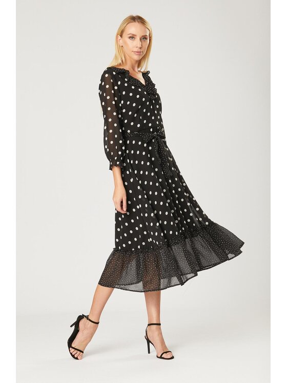 QUIOSQUE QUIOSQUE Sukienka codzienna CHECKOSH DRESS Czarny Regular Fit