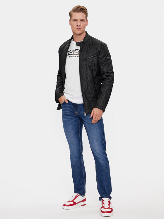 Guess Guess Μπουφάν από απομίμηση δέρματος Quilted M4RL01 WFHD0 Μαύρο Regular Fit
