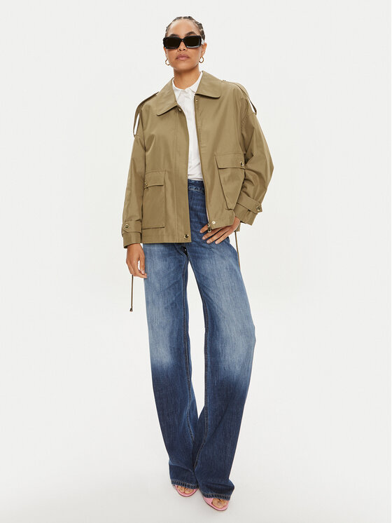 PINKO Pinko Kevad-sügis jope Polidora 103150 A1PR Roheline Regular Fit