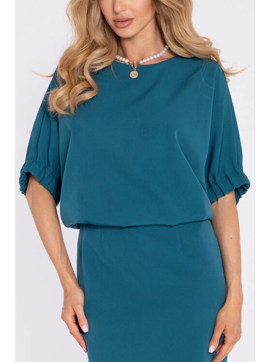 Made of Emotion Made of Emotion Sukienka koktajlowa M904 Niebieski Oversize