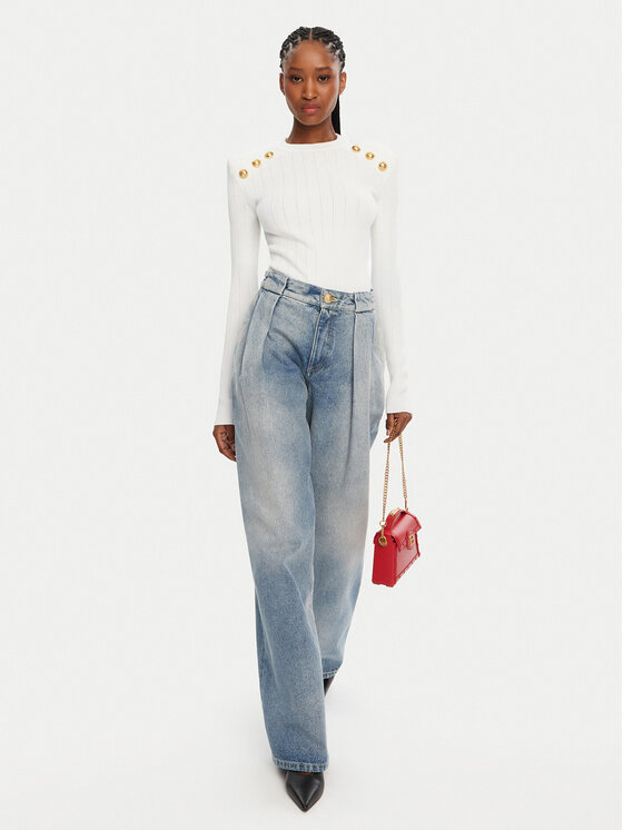 Balmain Balmain Πουλόβερ DF1KD001KB07 Λευκό Regular Fit
